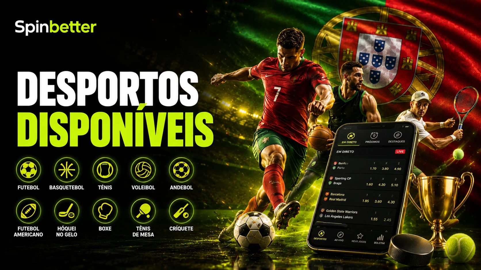 Desportos disponíveis